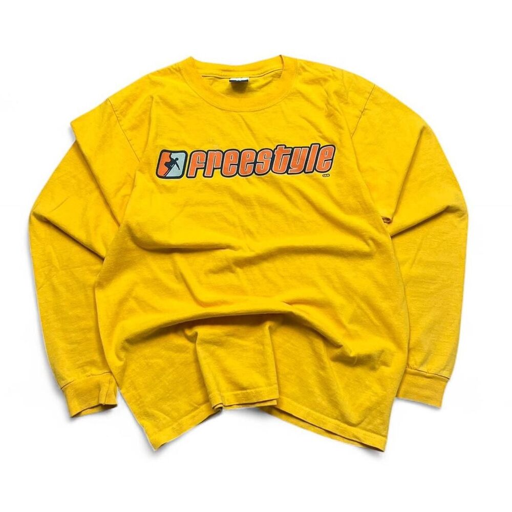 Vintage long sleeve freestyle Steve-barry-s Men's Yellow Shirt